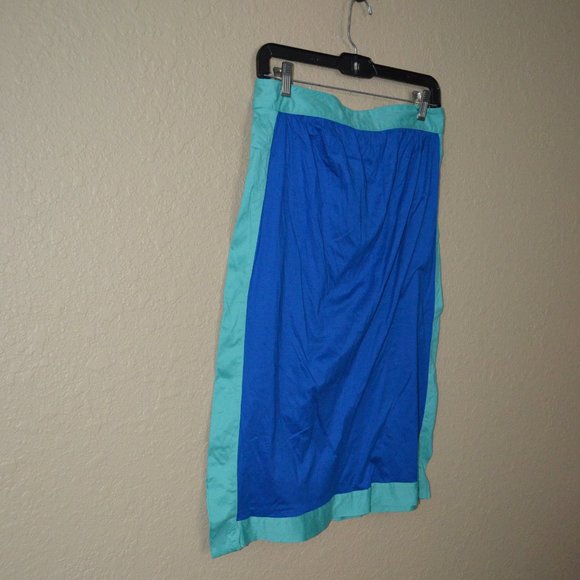 NWOT Sz M/L ERES Blue Turquiose Mid Length Pull On Skirt - Picture 3 of 6